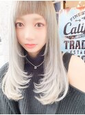透明感ホワイトアッシュグレージュ