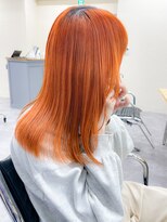 【verdaお客様】ミディアムレイヤー×オレンジカラー　mizuno