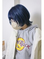 ビアージュ(Viage)&nbsp;:ボブウルフ　:マッシュウルフ　:ブリーチ　:ブルー　:青髪