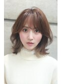ショコラベージュ　レイヤーミディアム　ベビーバング