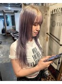 ルーツカラー/ラベンダー/レイヤーカット/韓国ヘア