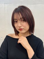 ファルベ(Farbe) イメチェン/チェリーブラウン/外ハネボブ/美髪/ワイドバンク