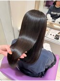 京都美容室 髪質改善 レイヤーカット ブリーチなし 透明感カラー