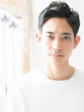 モッズヘア メン 仙台愛子駅前店(mod's hair men) 30代40代清潔感アッシュブラックアップバングショートa仙台愛子