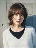 レイヤーボブボブヘアショートウルフパーマウルフボブヨシンモリ