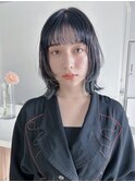 ミディアムウルフ似合わせ顔周りカット顔まわりレイヤーカット