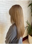 大人可愛いブリーチなし透明感ミルクティーベージュカラー