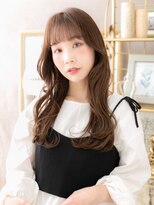 カバーヘア ブリス 志木南口駅前店(COVER HAIR bliss)&nbsp;チョコレートブラウン/ぱっつん前髪/ゆるふわロング/韓国風g