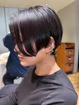 ナチュラル ヘアーデザイニング(Natural hair designing)&nbsp;ハンサムショート/前下がりボブ/アンニュイボブ/ブルーブラック