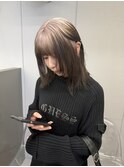 着物ヘア/大人ガーリー/ダークアッシュ/似合わせカット