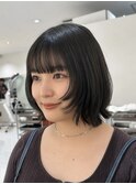 小顔カット/ウルフカット/ボブカット/艶髪ウルフボブ/グレージュ