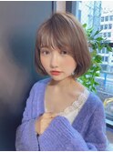 【Lond佐野】大人かわいい耳かけ色気ボブ フォギーベージュ