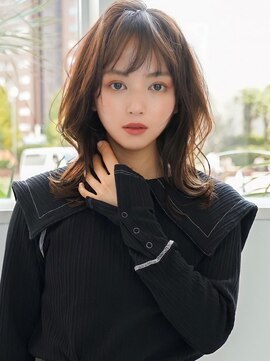 アグ ヘアー ゲイル 三沢店(Agu hair gale) 《Agu hair》女っぽひし形小顔カールセミディ
