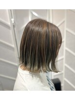 ツムグ 代官山店(TUMUGU) 大人可愛いミディアムヘア白髪ぼかしハイライトショコラベージュ