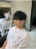波巻きスパイラルパーマケアブリーチパーマ波巻きパーマショート