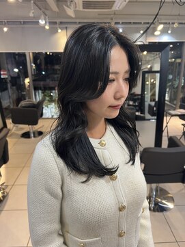 アクアオモテサンドウ(ACQUA omotesando) ☆韓国風ミディアムレイヤー暗めラベンダーグレージュブラック