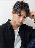 メンズバレイヤージュセンターパート束感コンマヘアハイライト