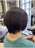ショートボブ×オリーブベージュカラー〔西尾〕