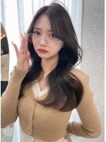 天神美容室 姫カットレイヤー×秋色くすみベージュ×韓国風巻き