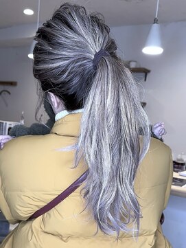 ブレイズヘアー(BLAZEhair) 【アレンジ】ホワイトグレージュバレイヤージュ×ブリーチ２回