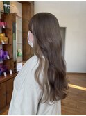 ◆ロング/フェイスフレーミング/デザインカラー/ミルクティー