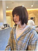 チェリーピンク暖色艶カラーレイヤーボブカット