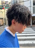 センターパート波巻きパーマスパイラルパーマツイストスパイラル