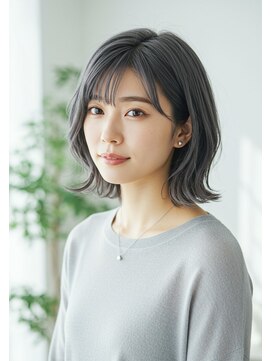 フルショウ 栄店(FURUSHO) ホワイトブロンド/くすみカラー/外ハネナチュラルボブ