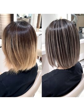 アッシュ 大宮店(Ash) バレイヤージュBeforeAfter7