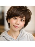 大人可愛い丸みショート