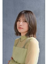 トップシェイプ(TOP SHAPE) 透け感グレージュくびれレイヤーボブ小顔ミディアムヘア