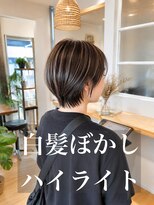 コノアラボ 守谷店(Conoah labo)&nbsp;白髪/ハイライト/ナチュラルショート/ミルクブラウン/夏/守谷