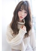 #エアリーロング#透明感#ゆるふわ感#斜めバング