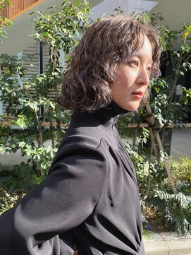 ストラマ(STRAMA) harumiyaミディアムパーマ ブリーチなしベージュカラー