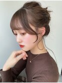 マロンベージュ/Aラインボブ/フェイスフレーミング[銀座]