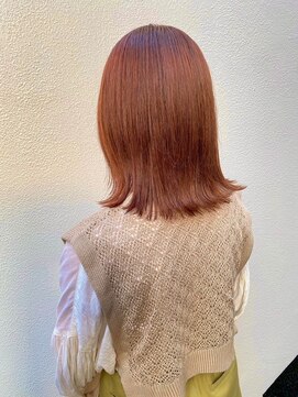 アデプト 綾瀬店(adept) 切りっぱなし/ブリーチなしオレンジベージュ【綾瀬/北千住/亀有
