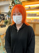 ユラギフロムユイマァル 水島店(YURAGI from YUIMARL) ウルフカット×ピンクオレンジ