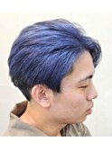 ニュアンスカラー☆アップバング×ブルーヘア