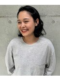 暗色　ナチュラルパーマ　コスメパーマ　ボブパーマ　アレンジ