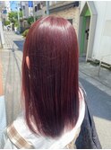 ブリーチなしダブルカラーでレッドブラウン