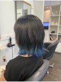 裾カラー×ブルー