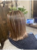 40代50代ボブ×アッシュカラー白髪ぼかし！メッシュを！