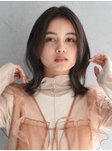 20代30代大人可愛いモカベージュナチュラルロブヘアー美肌