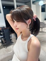 結んでも可愛い顔周りカット／オリーブベージュ【自由が丘】