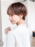 ショートおくれ毛前髪カットミルクティー_ba529912