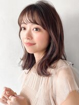 リヤン 表参道(lyann)&nbsp;小顔カット薄めバングクラゲヘアー黒髪外ハネボブ#312f1107