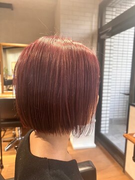 ビス リアン 川口店(Vis lien) 30代40代ナチュラルブリーチなしピンク大人ボブ肩ライン