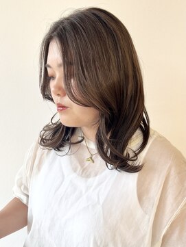モリオフロムロンドン 松戸店(Morio from London) 【morio松戸 アイダ】ミディアムレイヤー長め前髪×ハイライト