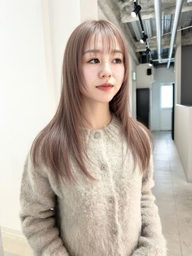 オールヘア(ALL HAIR) 【岡山駅】韓国レイヤースタイル × ミルクティーベージュ