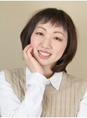 眉だしバングで可愛さUP!ショートボブ
